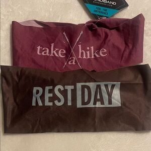 Bondi Band 🏃‍♂️ Take a Hike and Rest Day athletic wicking headbands lot of 2 NWT